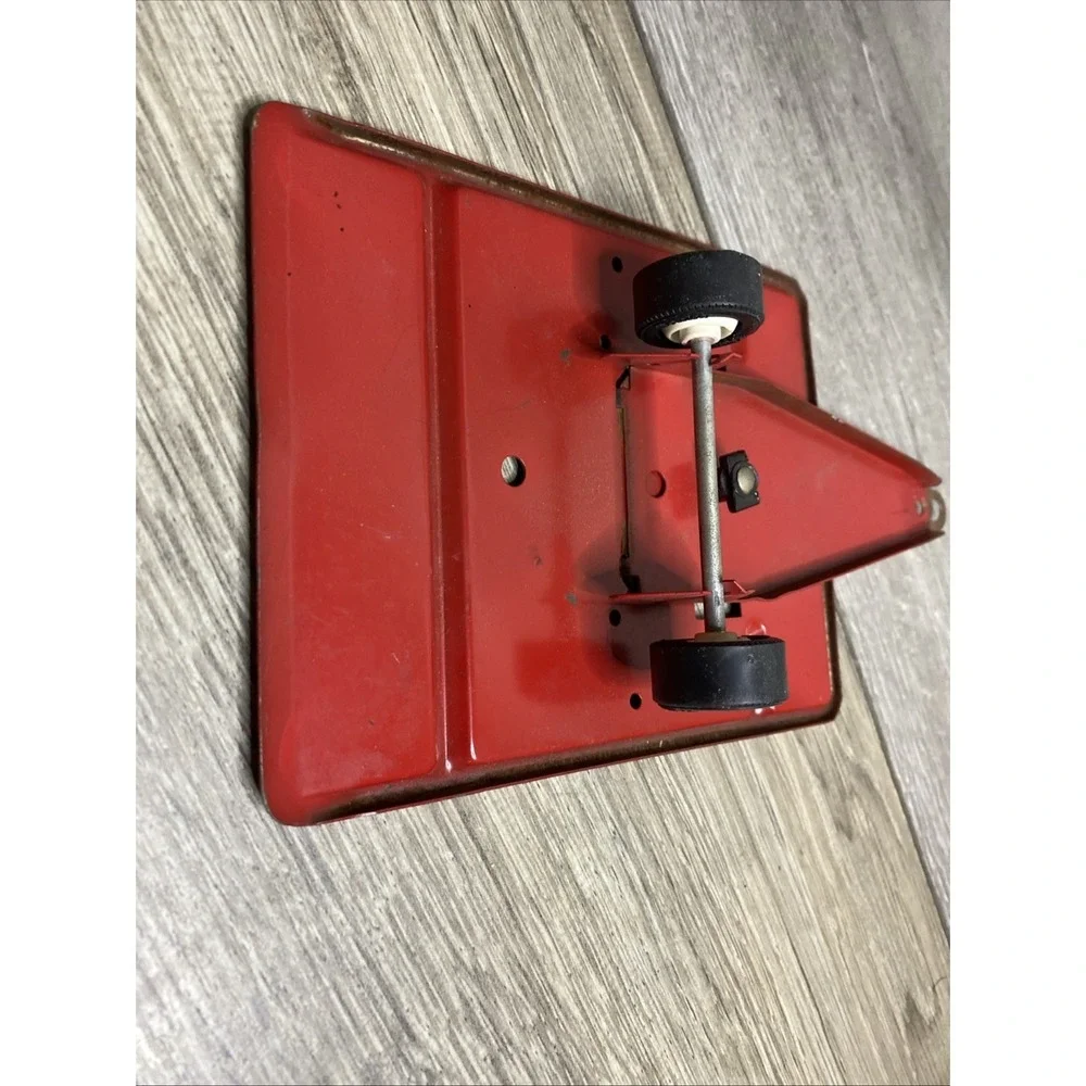 Rare Vintage Tonka Pressed Steel Tilt Bed 2 Wheel Red Trailer